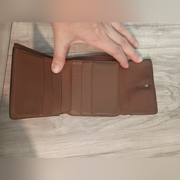 Vintage Louis Vuitton Wallet Card Holder Brown leather Made in France Authentic - Picture 10 of 14